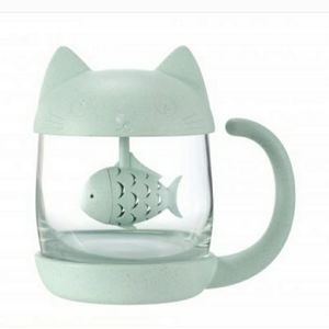 MINISO Cat Glass Mug w/ Fish FilterNew in box, unused.